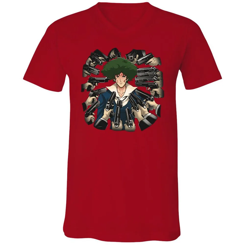 Unisex V-Neck T-Shirt - 29QX9W7P - Red - 3