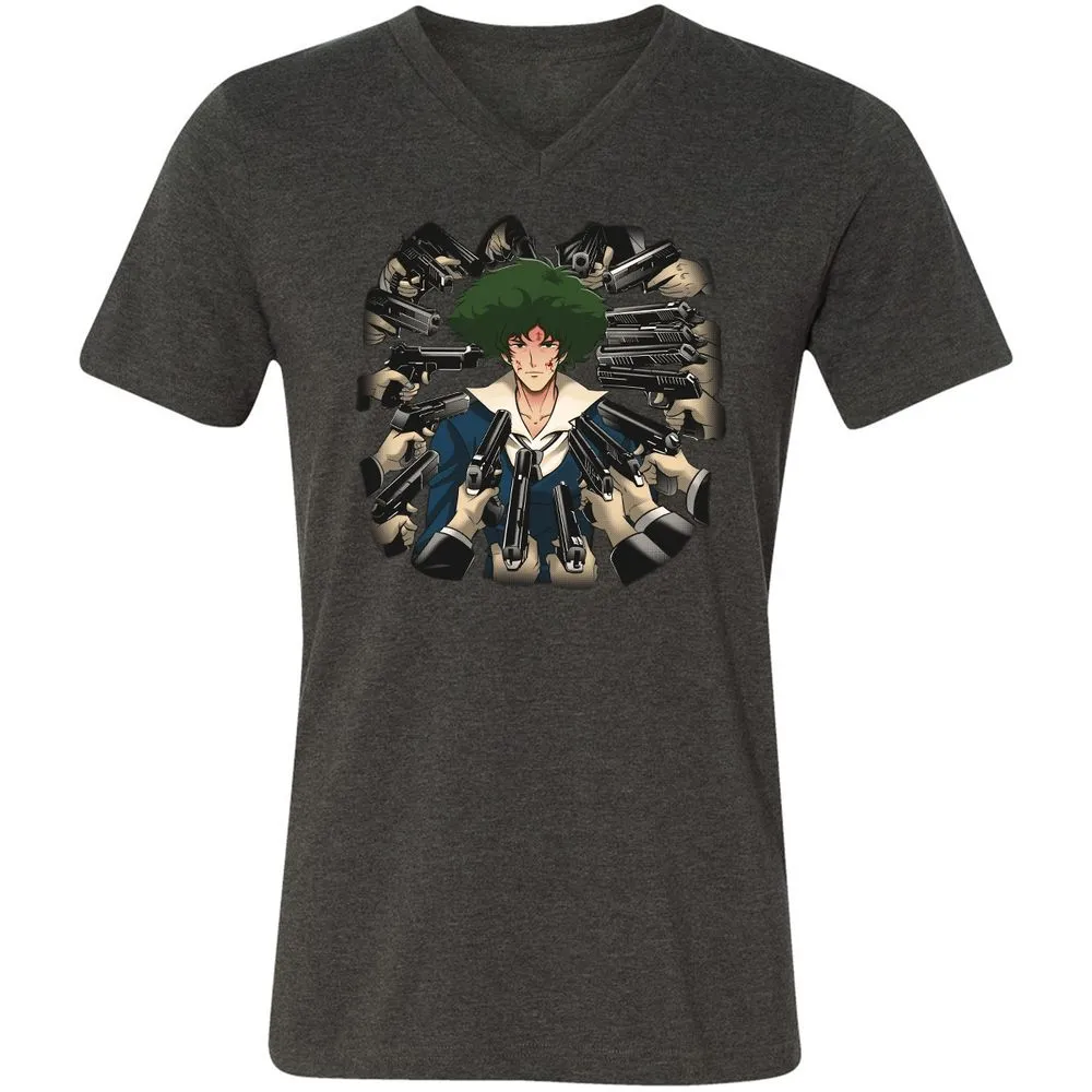 Unisex V-Neck T-Shirt - 29QX9W7P - Dark Grey Heather - 8