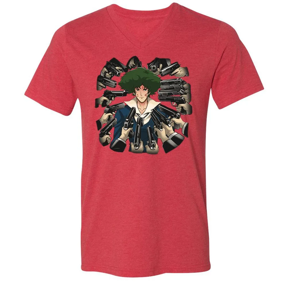 Unisex V-Neck T-Shirt - 29QX9W7P - Heather Red - 16