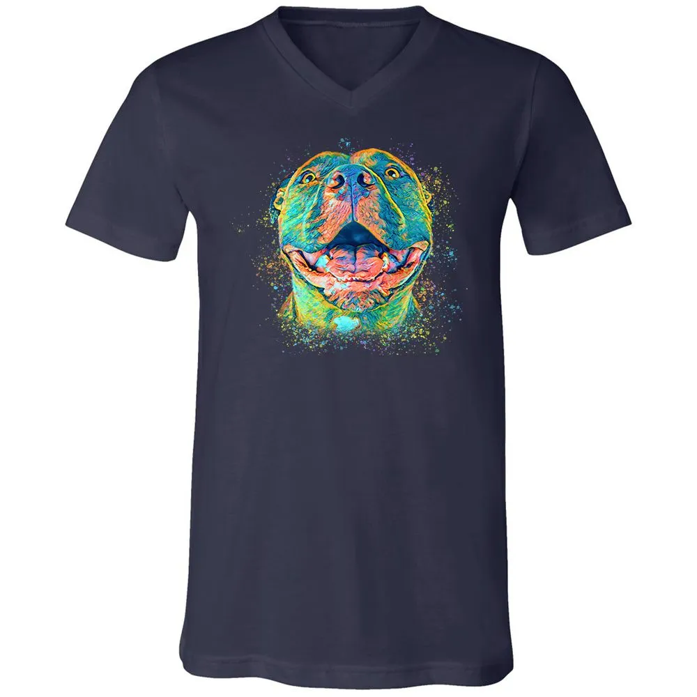 Unisex V-Neck T-Shirt - BVZ1ANJK - Navy - 2