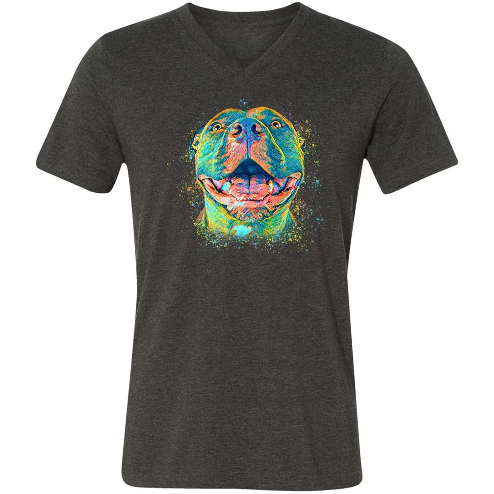 Unisex V-Neck T-Shirt - BVZ1ANJK - Dark Grey Heather - 8