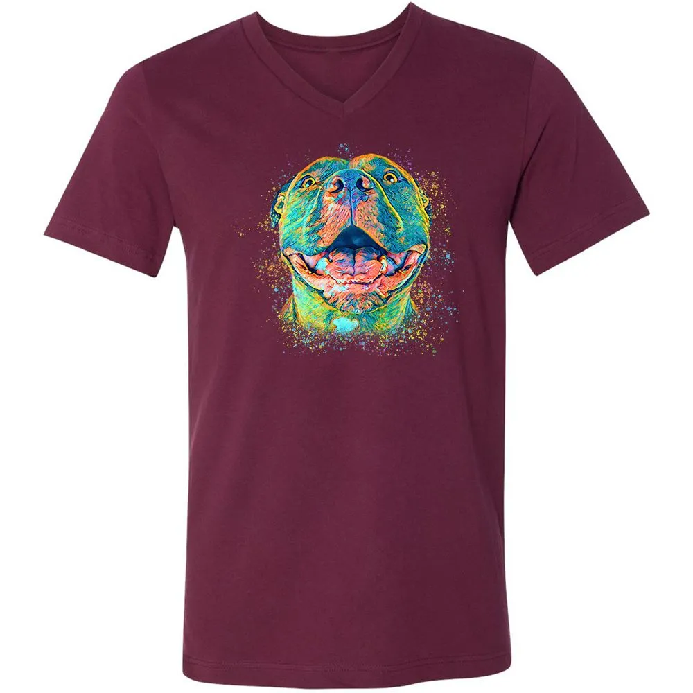 Unisex V-Neck T-Shirt - BVZ1ANJK - Maroon - 6
