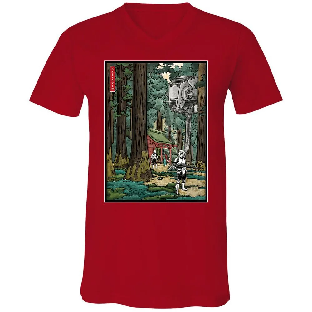 Unisex V-Neck T-Shirt - MZQF5PT5 - Red - 3