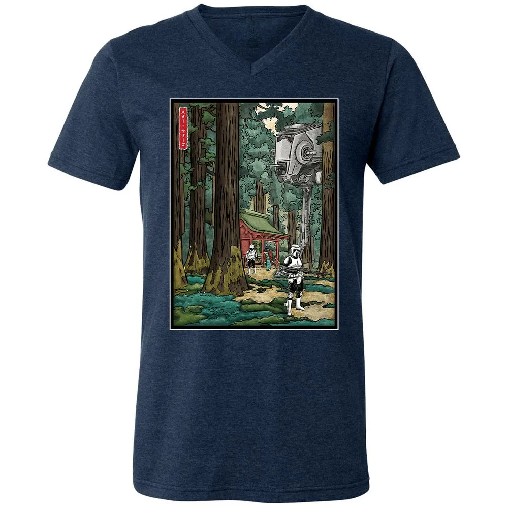Unisex V-Neck T-Shirt - MZQF5PT5 - Heather Navy - 15