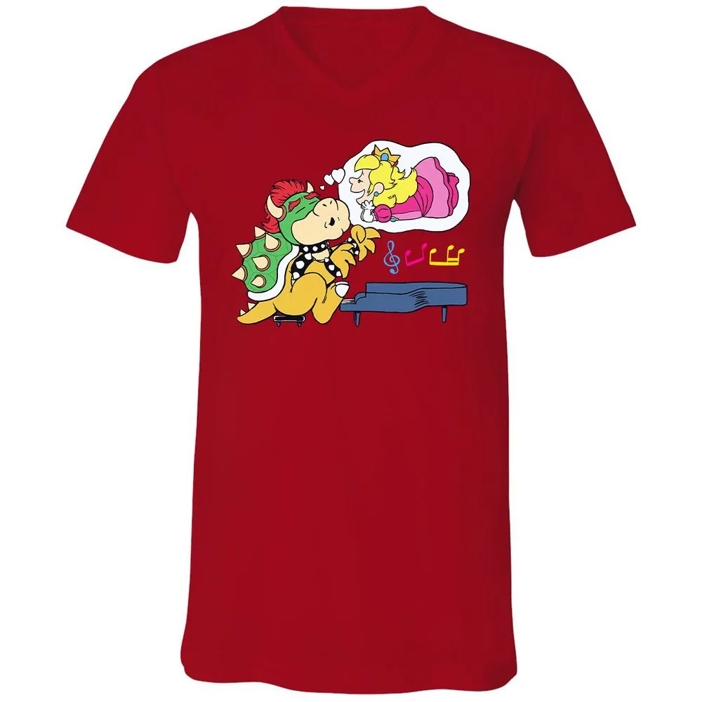 Unisex V-Neck T-Shirt - T8YECF72 - Red - 3