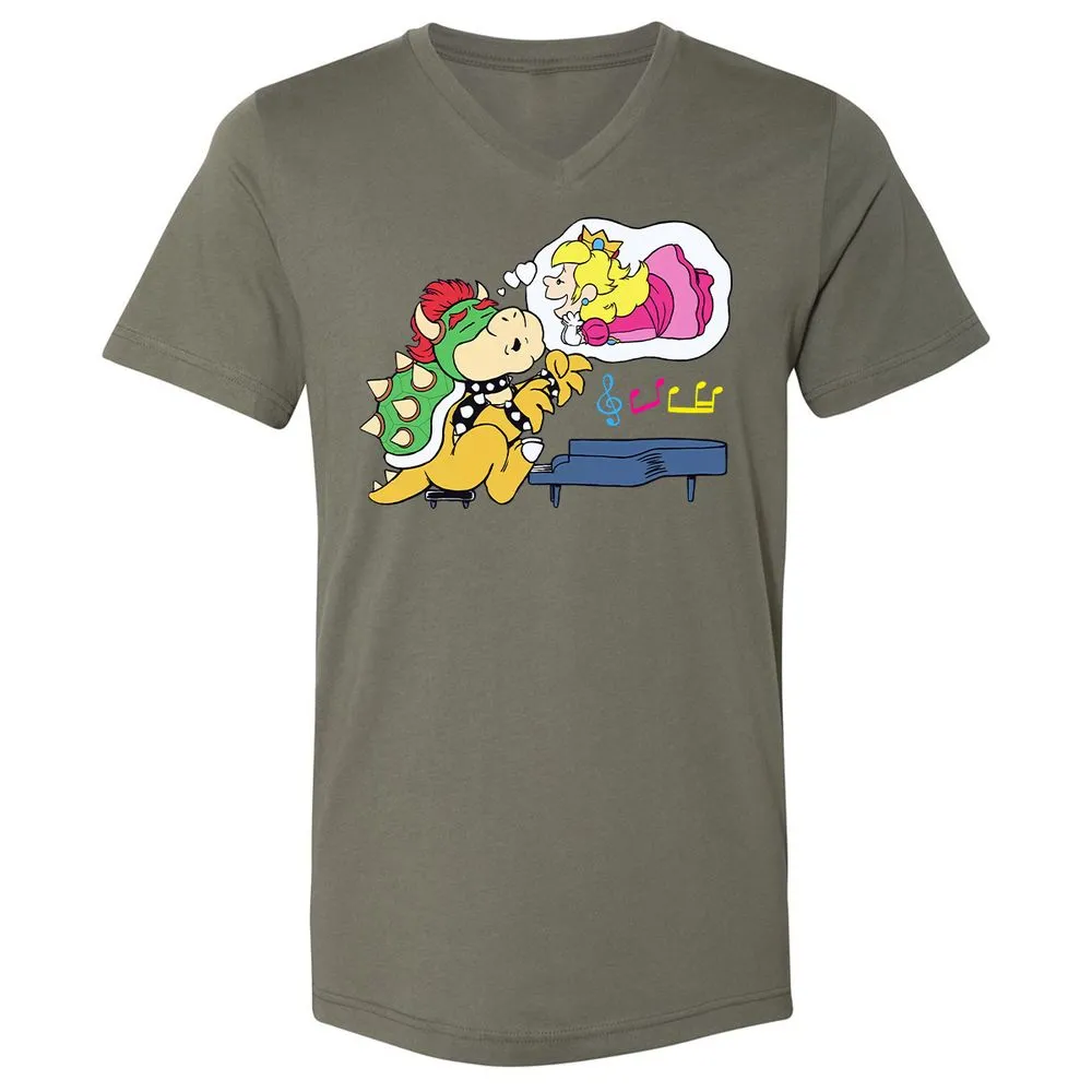 Unisex V-Neck T-Shirt - T8YECF72 - Military Green - 10