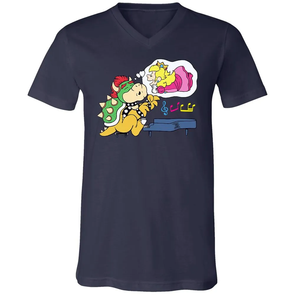 Unisex V-Neck T-Shirt - T8YECF72 - Navy - 2