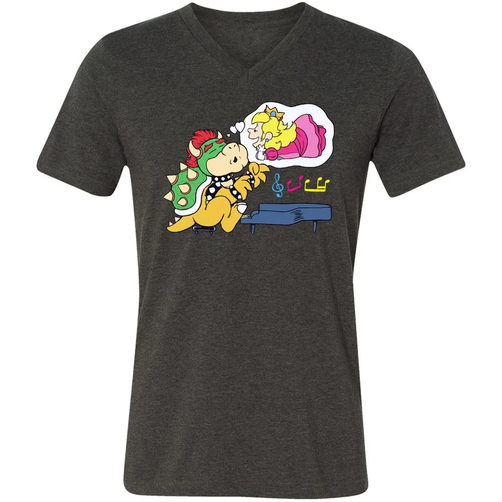 Unisex V-Neck T-Shirt - T8YECF72 - Dark Grey Heather - 8
