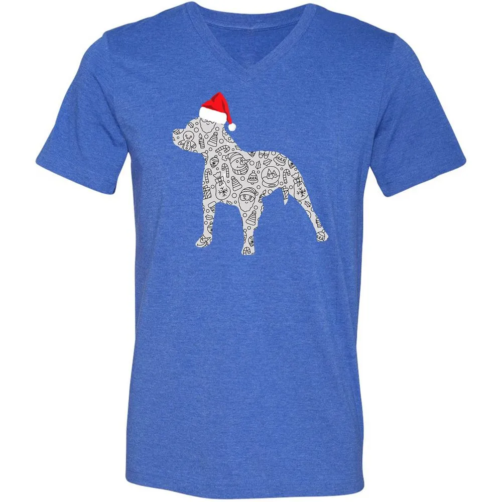 Unisex V-Neck T-Shirt - GM6QHPL8 - Heather True Royal - 14