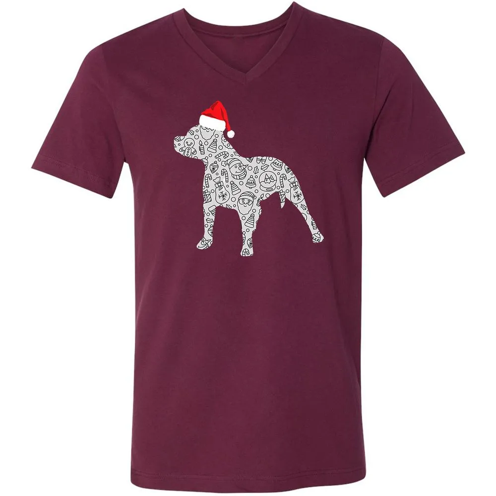 Unisex V-Neck T-Shirt - GM6QHPL8 - Maroon - 6