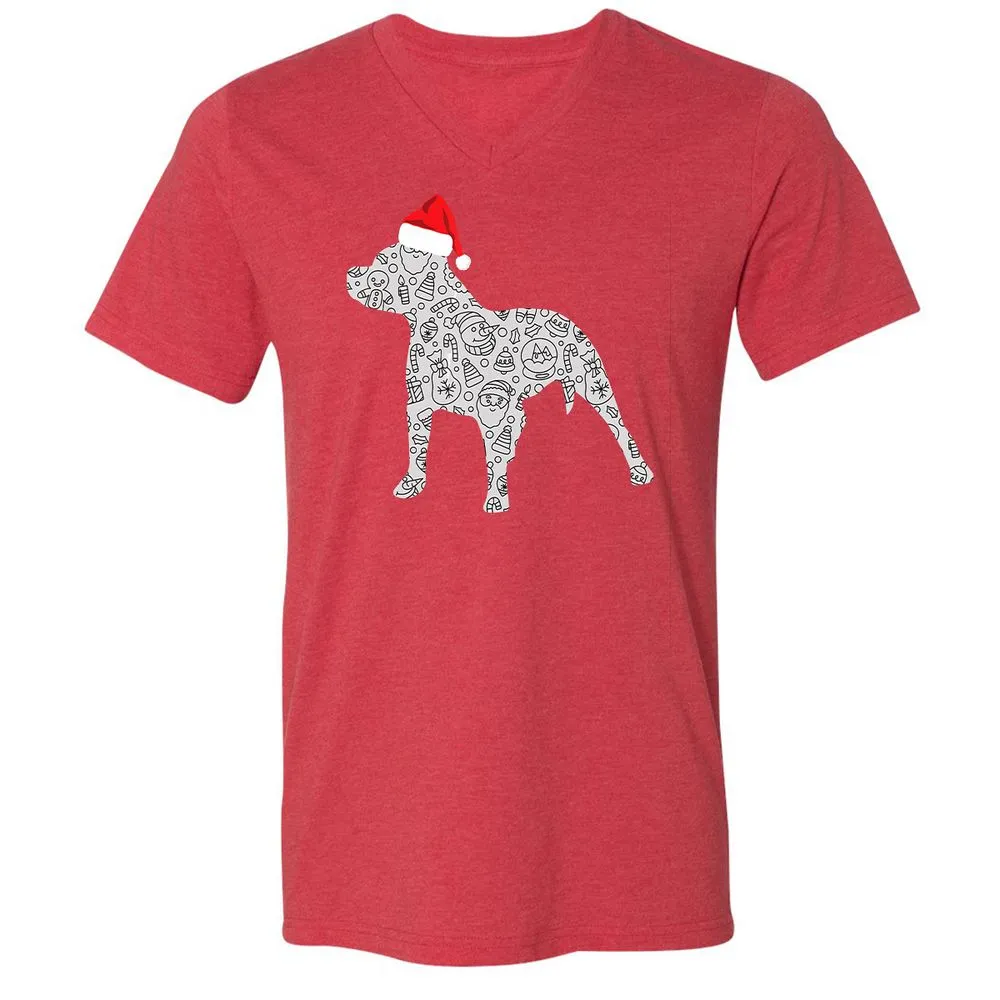 Unisex V-Neck T-Shirt - GM6QHPL8 - Heather Red - 16