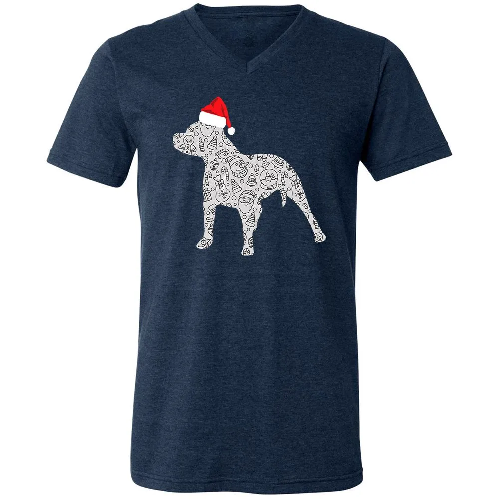 Unisex V-Neck T-Shirt - GM6QHPL8 - Heather Navy - 15
