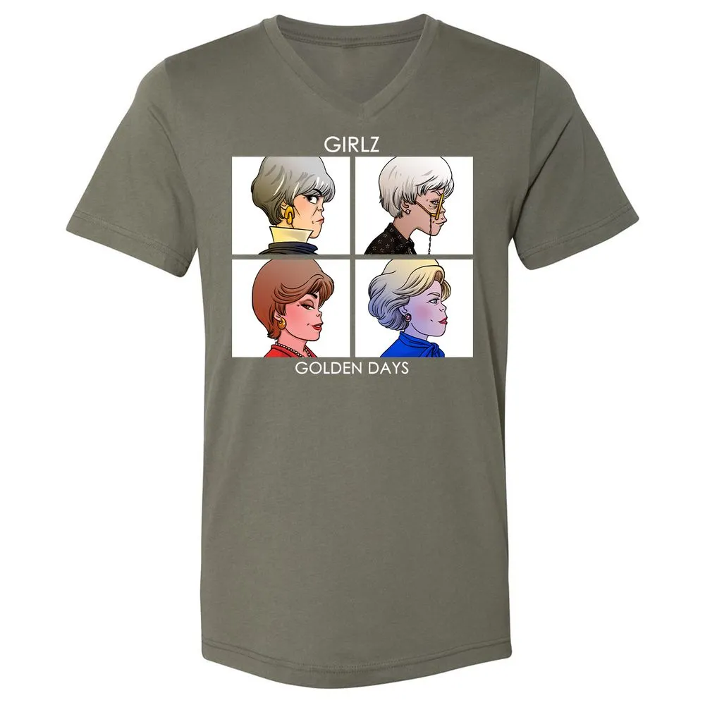 Unisex V-Neck T-Shirt - EMEHLG3C - Military Green - 10