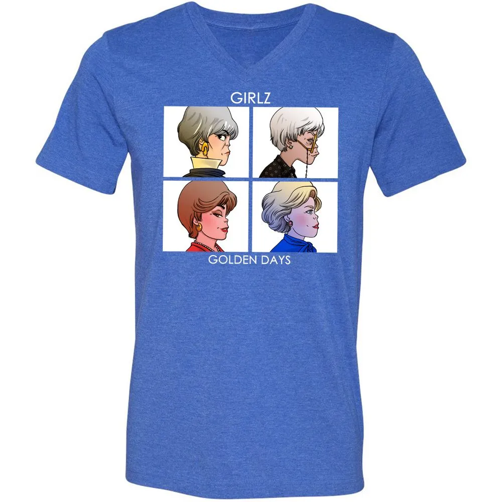 Unisex V-Neck T-Shirt - EMEHLG3C - Heather True Royal - 14