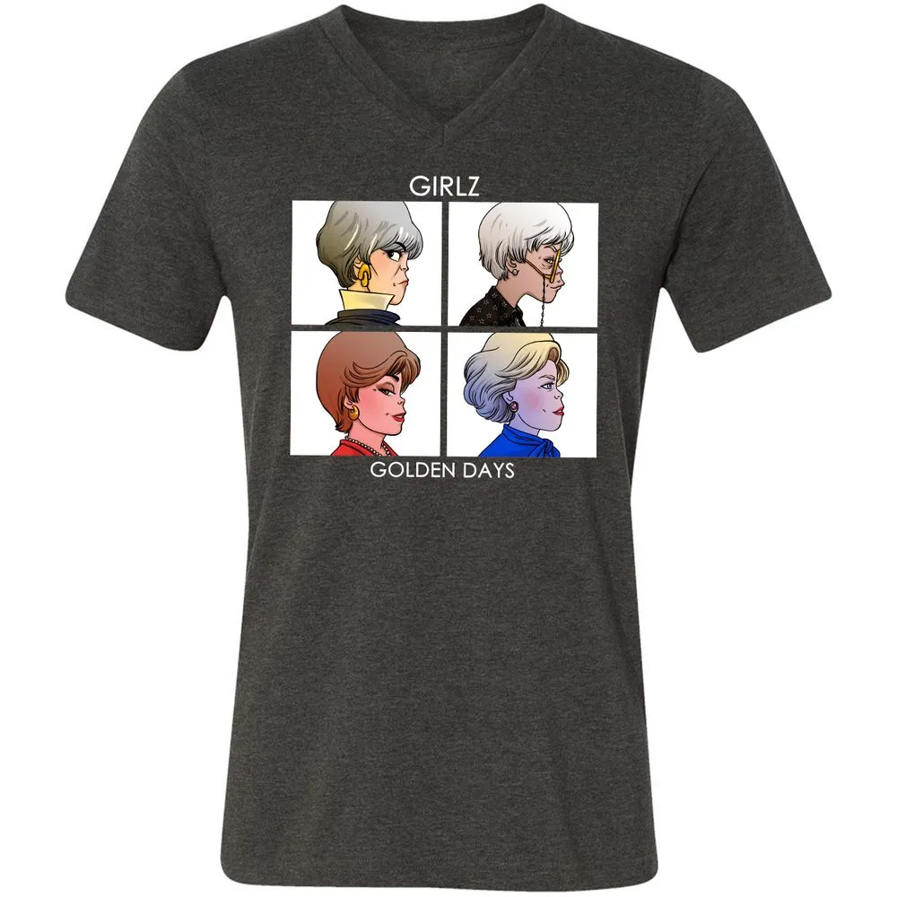 Unisex V-Neck T-Shirt - EMEHLG3C - Dark Grey Heather - 8