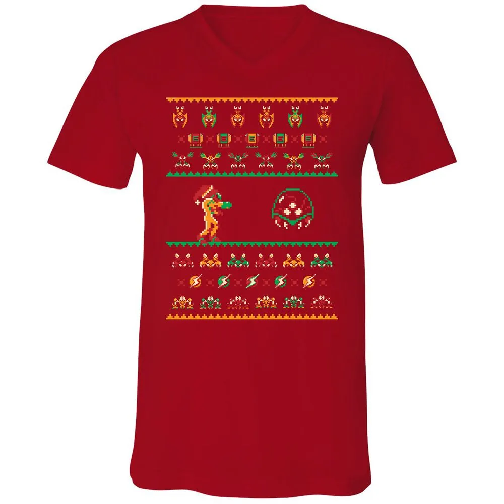 Unisex V-Neck T-Shirt - D5TCENJ3 - Red - 3