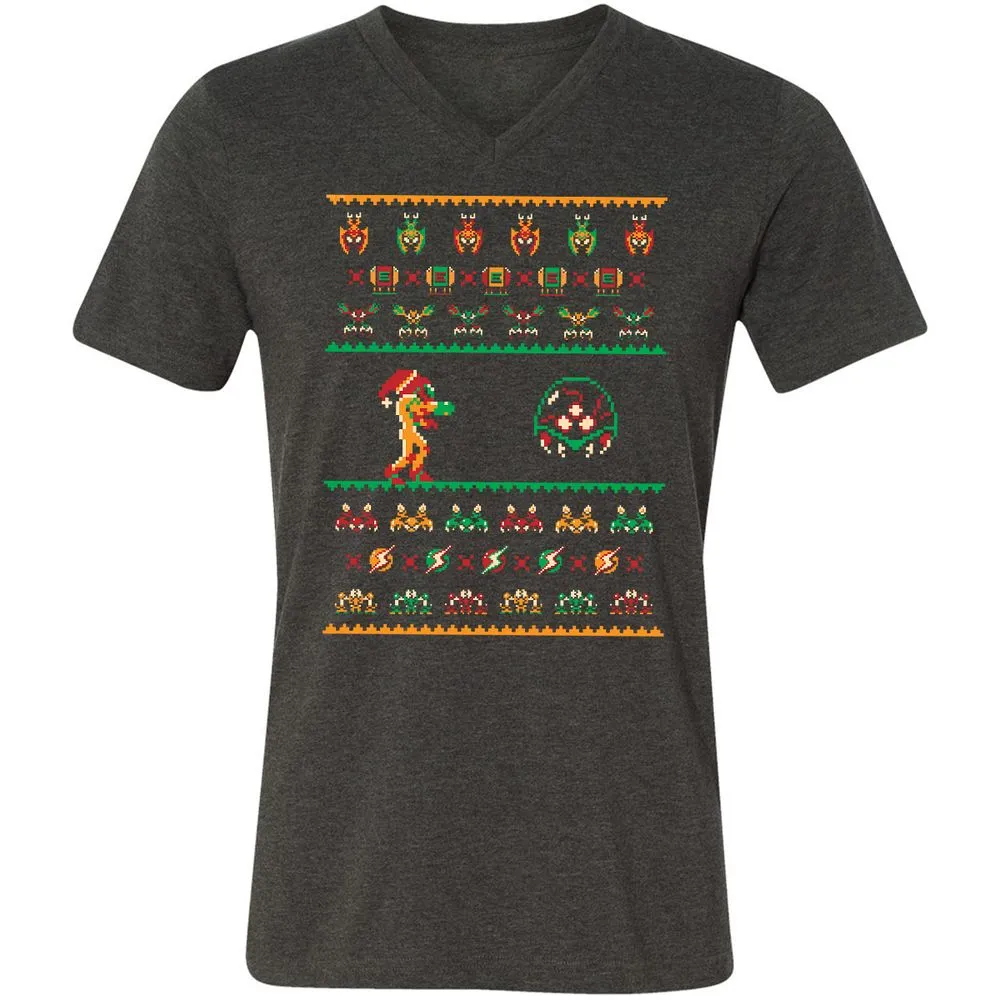 Unisex V-Neck T-Shirt - D5TCENJ3 - Dark Grey Heather - 8