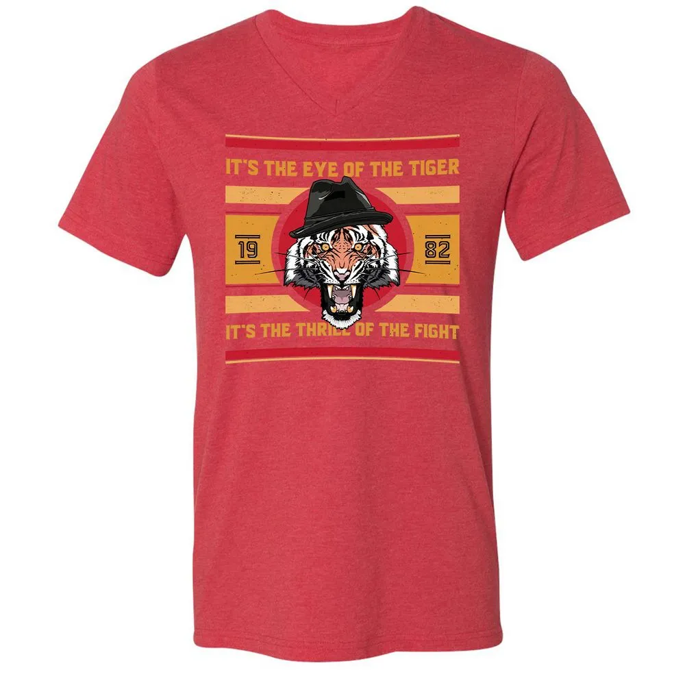 Unisex V-Neck T-Shirt - SRG7D2ZH - Heather Red - 16