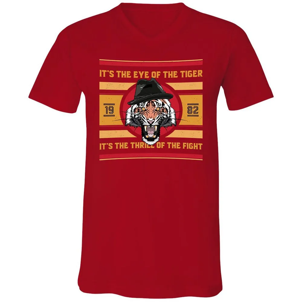 Unisex V-Neck T-Shirt - SRG7D2ZH - Red - 3