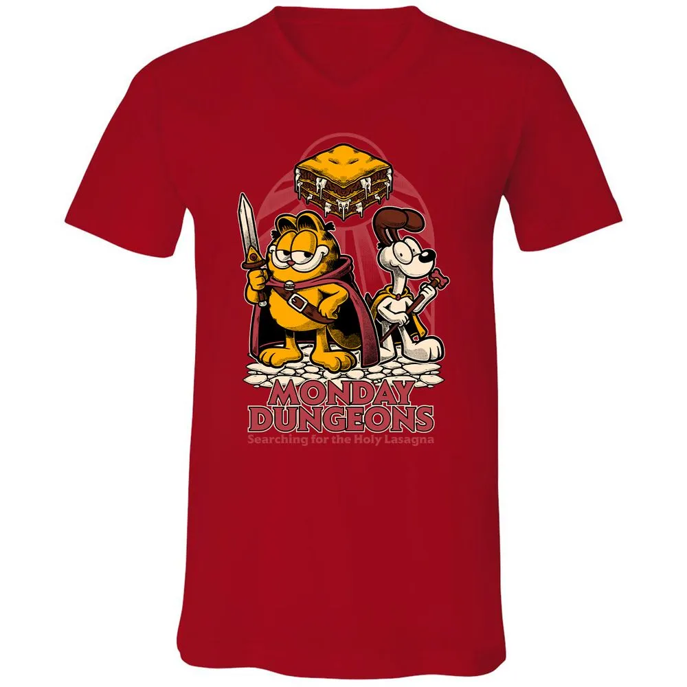Unisex V-Neck T-Shirt - H6BK1HT7 - Red - 3