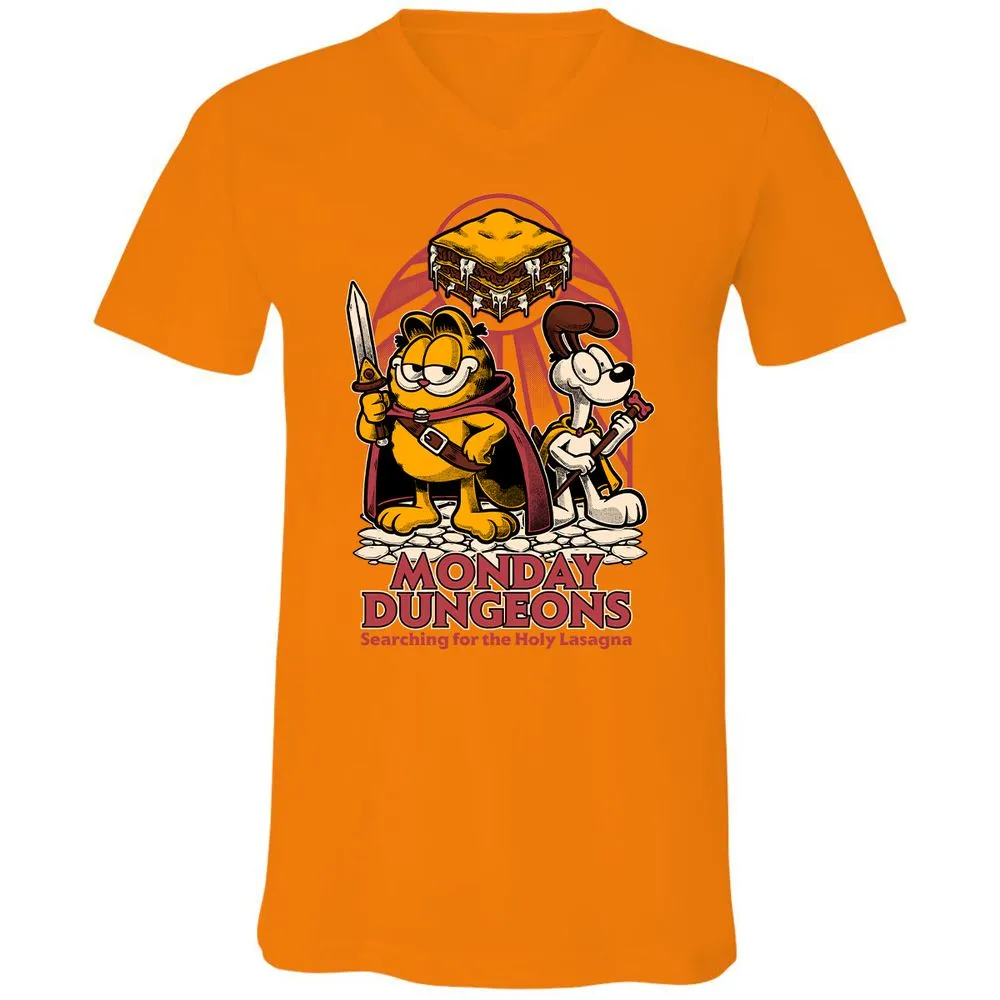 Unisex V-Neck T-Shirt - H6BK1HT7 - Orange - 11