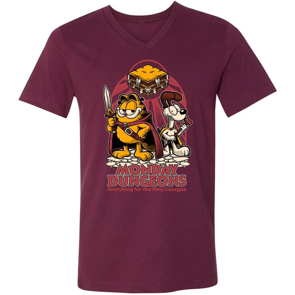 Unisex V-Neck T-Shirt - H6BK1HT7 - Maroon - 6
