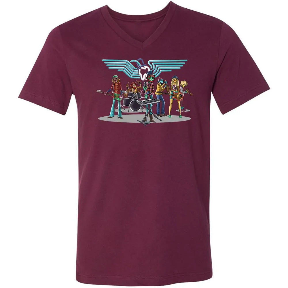 Unisex V-Neck T-Shirt - YMANJLA4 - Maroon - 6