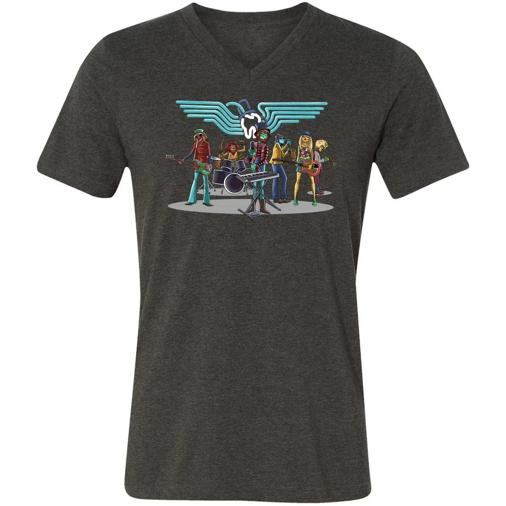 Unisex V-Neck T-Shirt - YMANJLA4 - Dark Grey Heather - 8