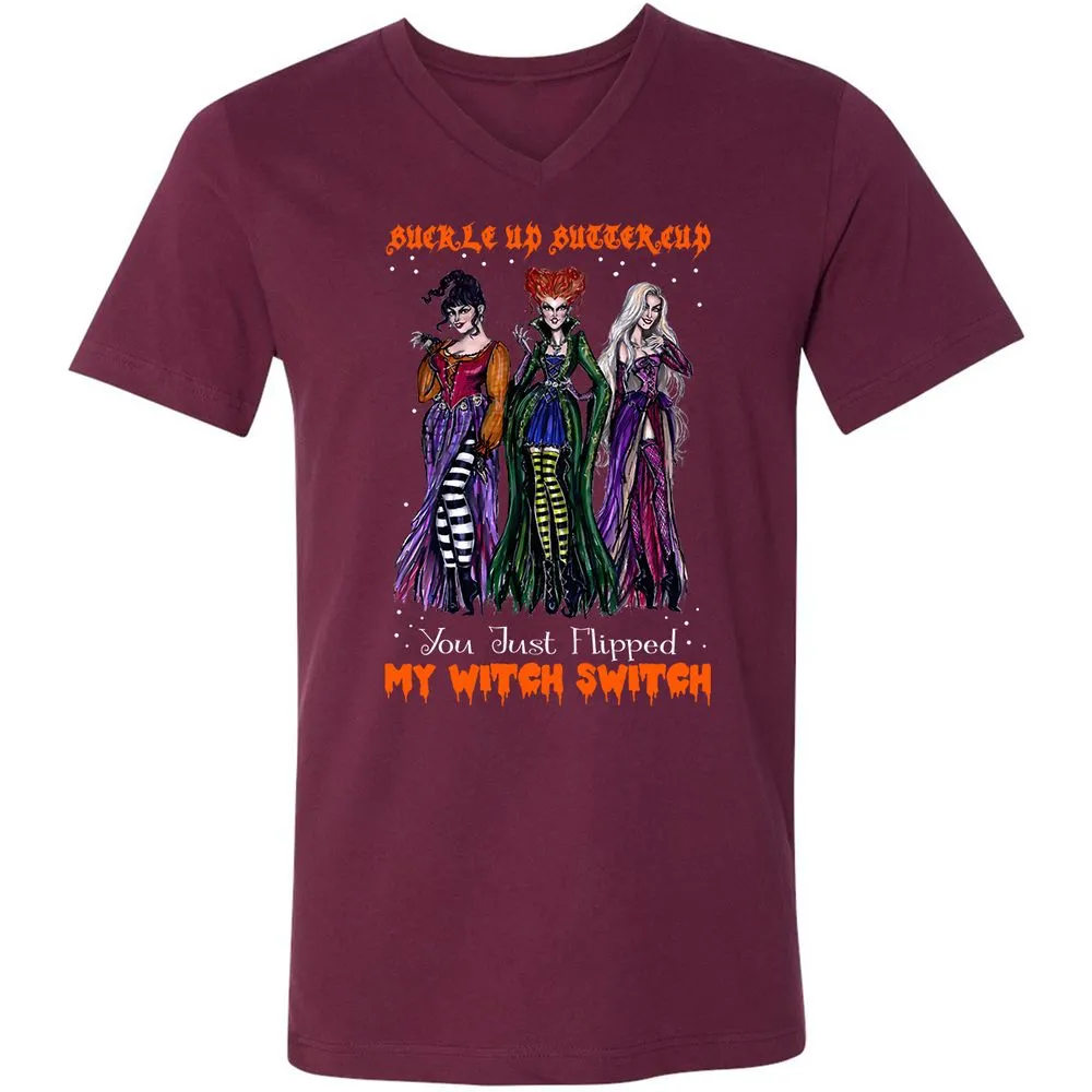 Unisex V-Neck T-Shirt - N7MTNJUT - Maroon - 6