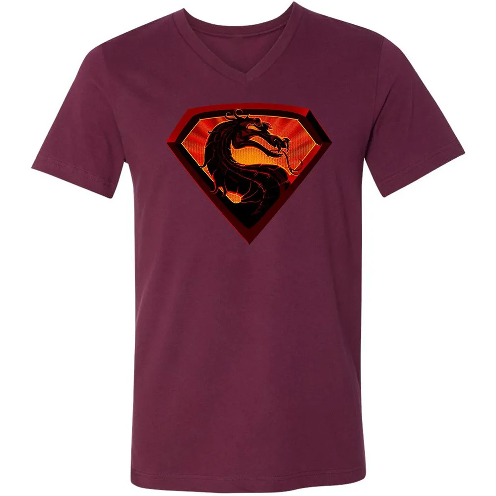 Unisex V-Neck T-Shirt - J6P92K4Q - Maroon - 6
