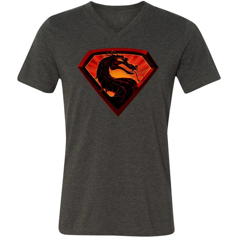 Unisex V-Neck T-Shirt - J6P92K4Q - Dark Grey Heather - 8