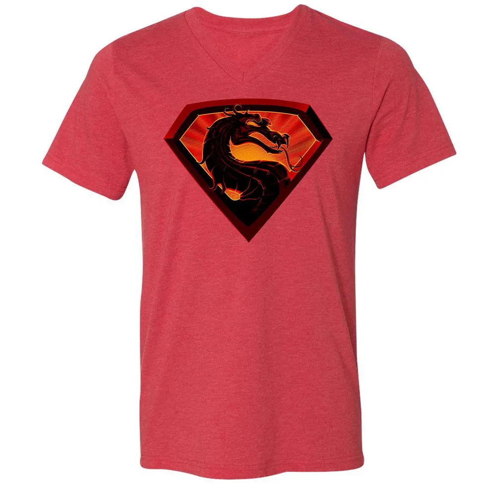 Unisex V-Neck T-Shirt - J6P92K4Q - Heather Red - 16