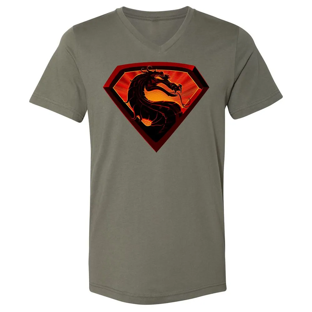 Unisex V-Neck T-Shirt - J6P92K4Q - Military Green - 10
