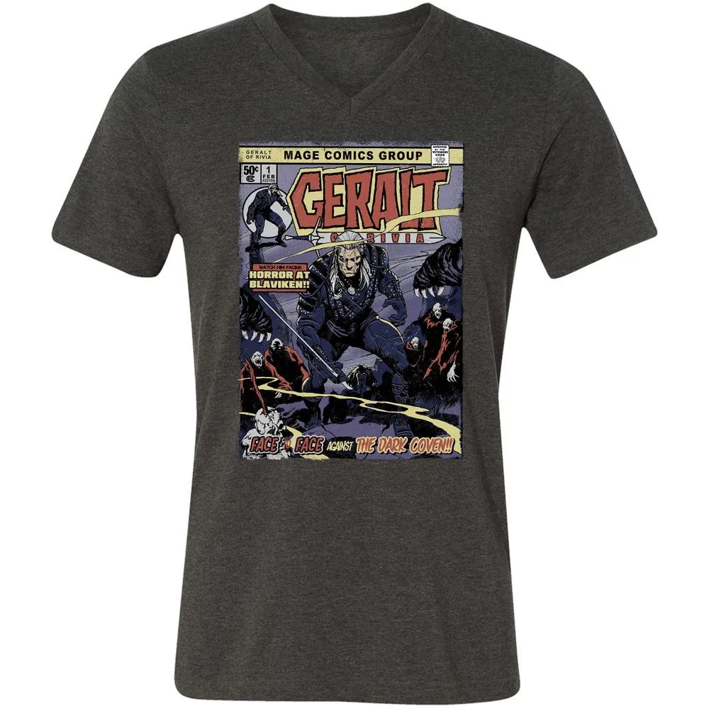 Unisex V-Neck T-Shirt - LJC29JX4 - Dark Grey Heather - 8