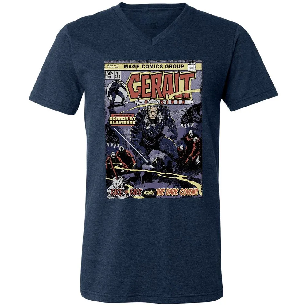 Unisex V-Neck T-Shirt - LJC29JX4 - Heather Navy - 15