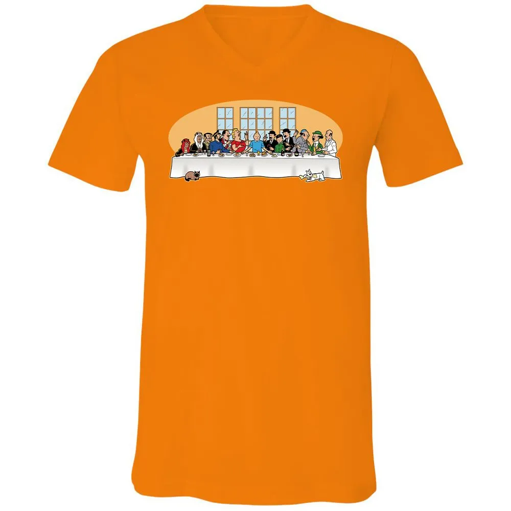 Unisex V-Neck T-Shirt - MR4HGLE6 - Orange - 11