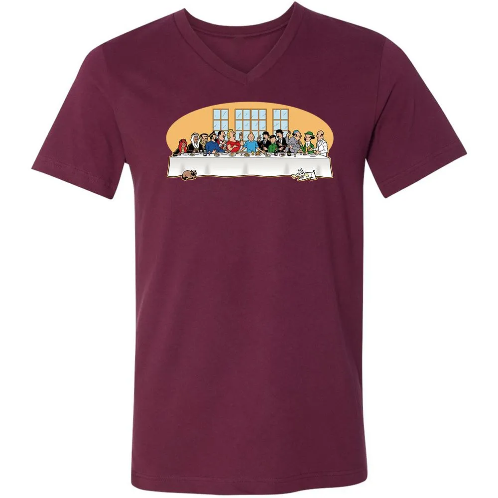 Unisex V-Neck T-Shirt - MR4HGLE6 - Maroon - 6
