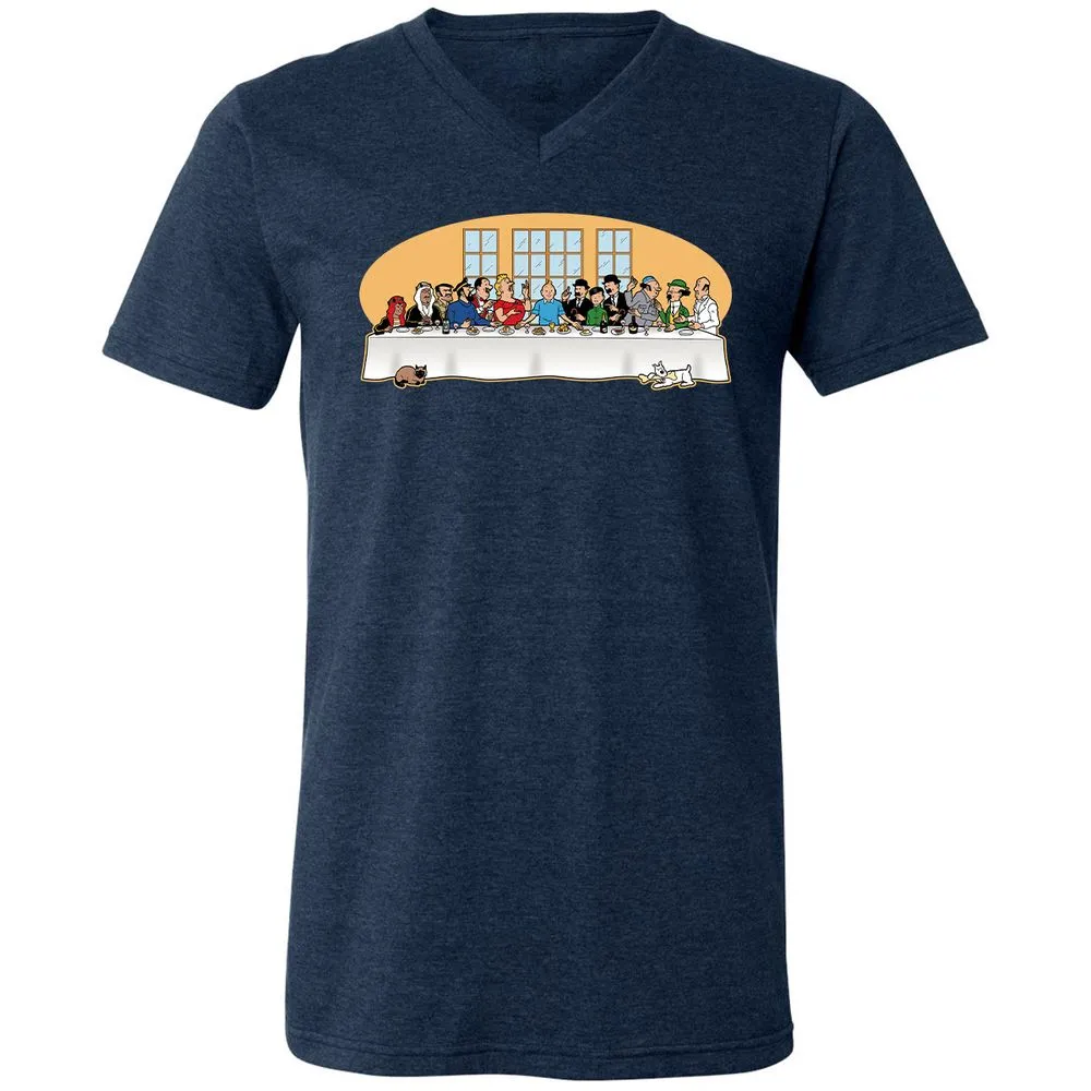 Unisex V-Neck T-Shirt - MR4HGLE6 - Heather Navy - 15