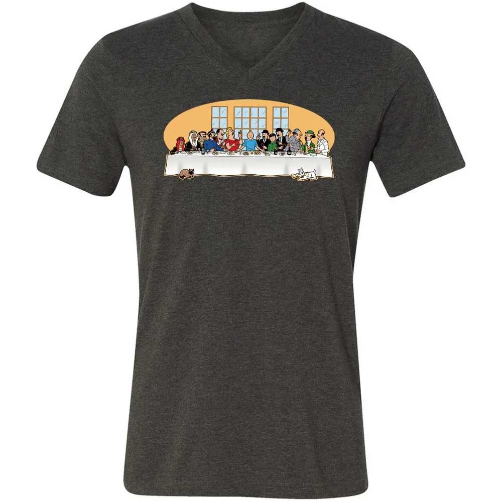 Unisex V-Neck T-Shirt - MR4HGLE6 - Dark Grey Heather - 8