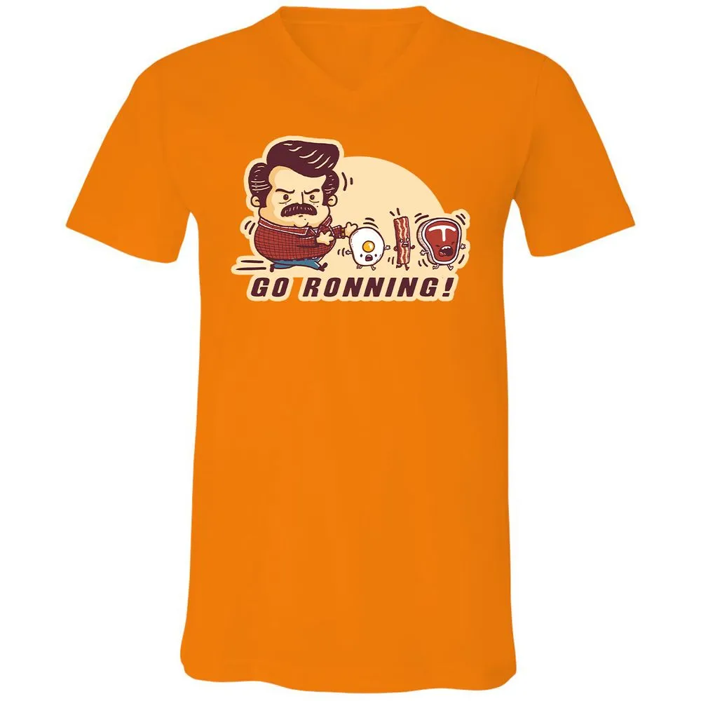 Unisex V-Neck T-Shirt - 47TZFM8T - Orange - 11