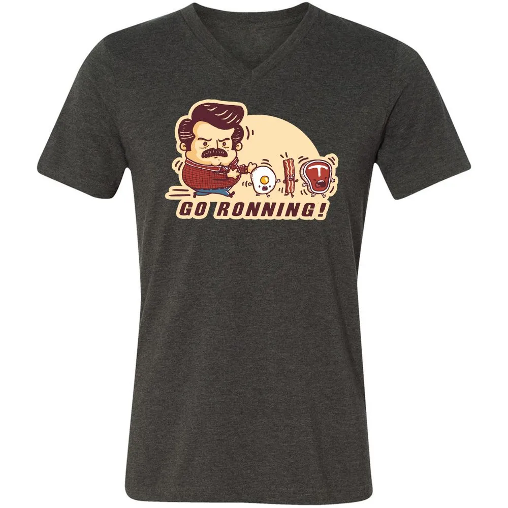 Unisex V-Neck T-Shirt - 47TZFM8T - Dark Grey Heather - 8