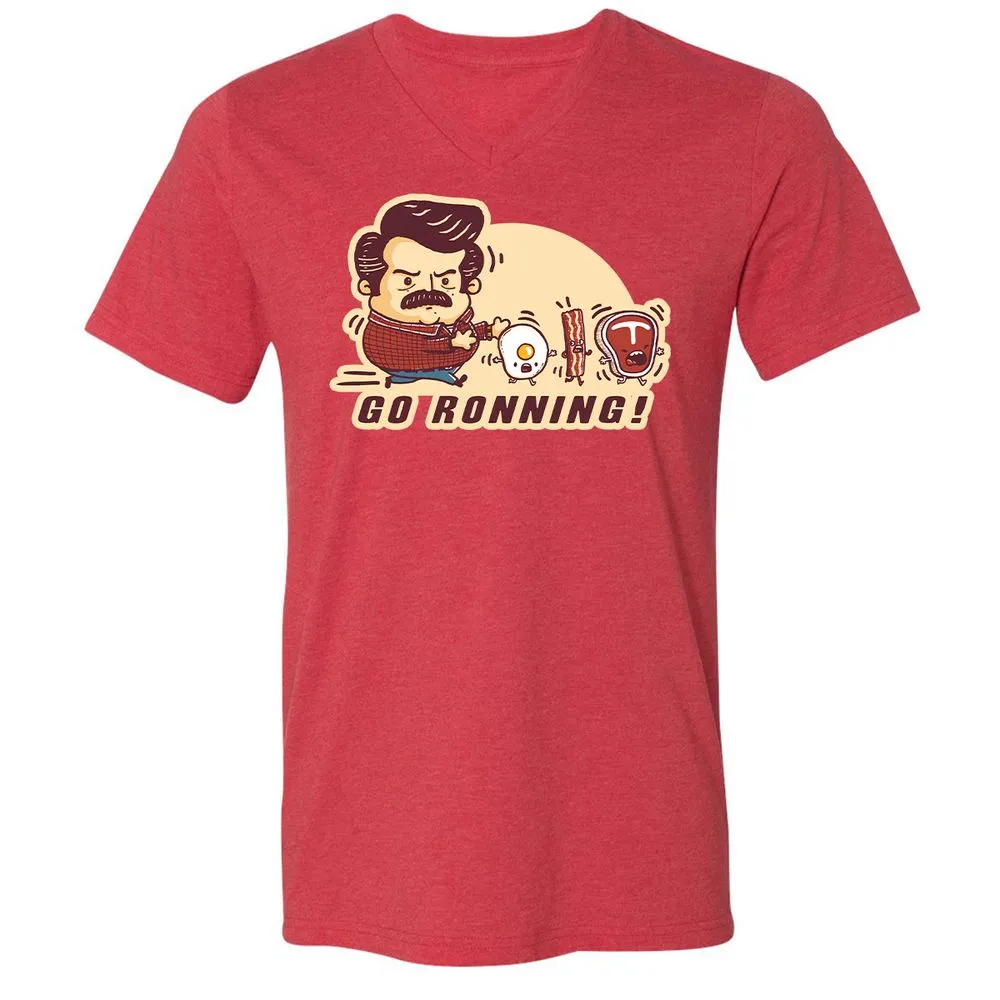 Unisex V-Neck T-Shirt - 47TZFM8T - Heather Red - 16