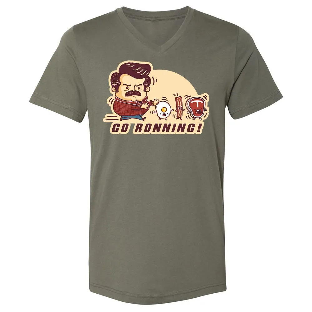 Unisex V-Neck T-Shirt - 47TZFM8T - Military Green - 10