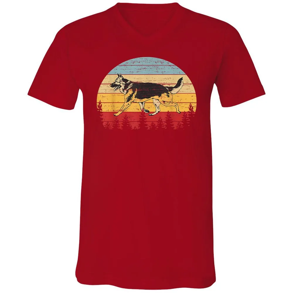 Unisex V-Neck T-Shirt - TK94UEH9 - Red - 3