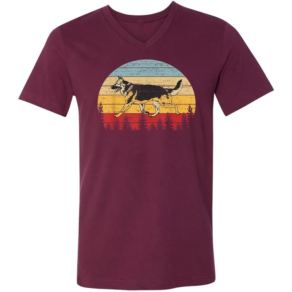 Unisex V-Neck T-Shirt - TK94UEH9 - Maroon - 6