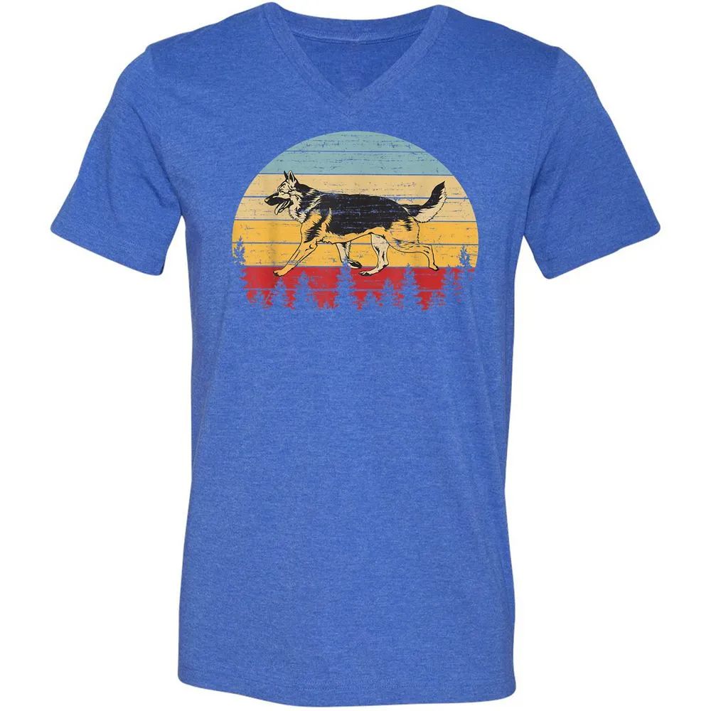 Unisex V-Neck T-Shirt - TK94UEH9 - Heather True Royal - 14