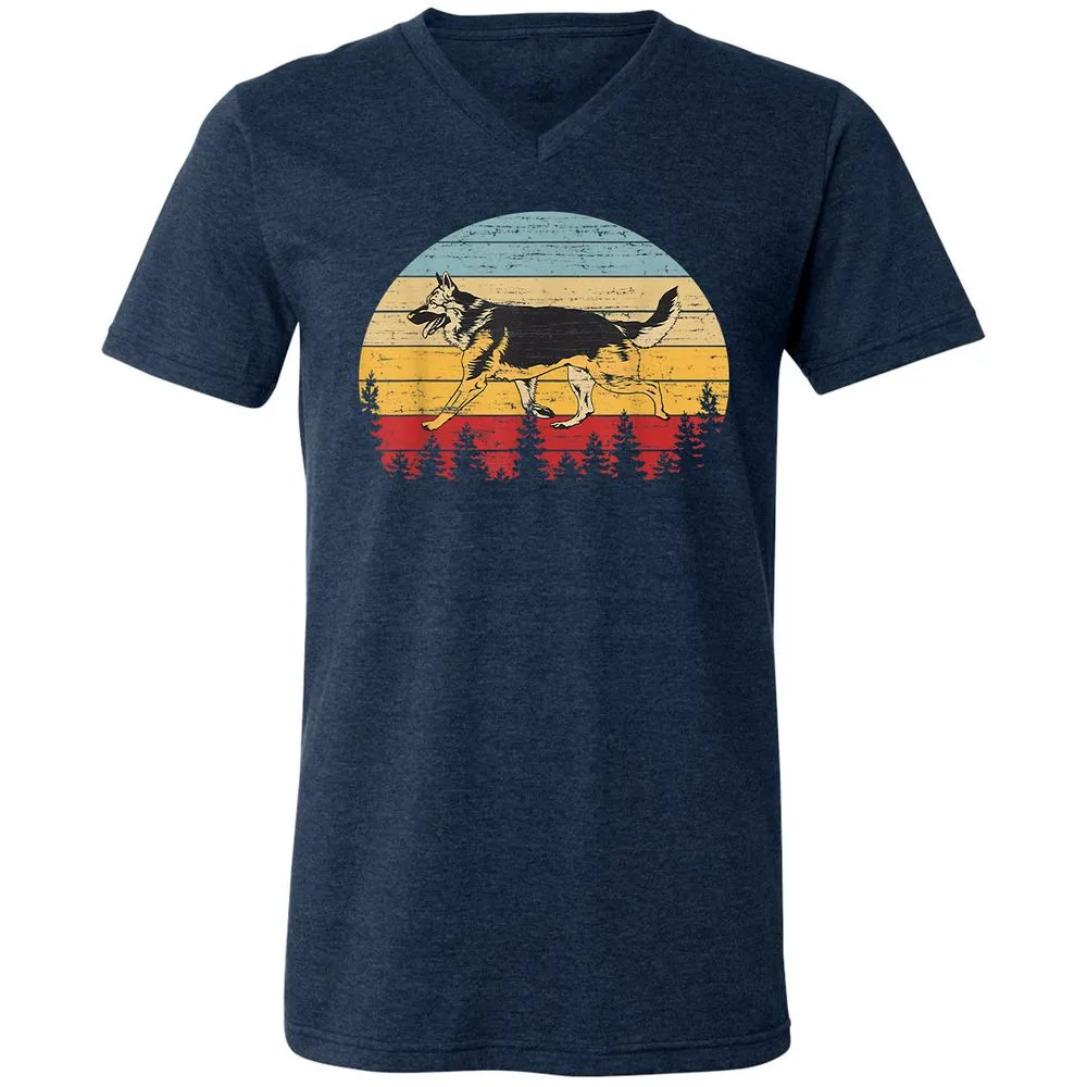 Unisex V-Neck T-Shirt - TK94UEH9 - Heather Navy - 15