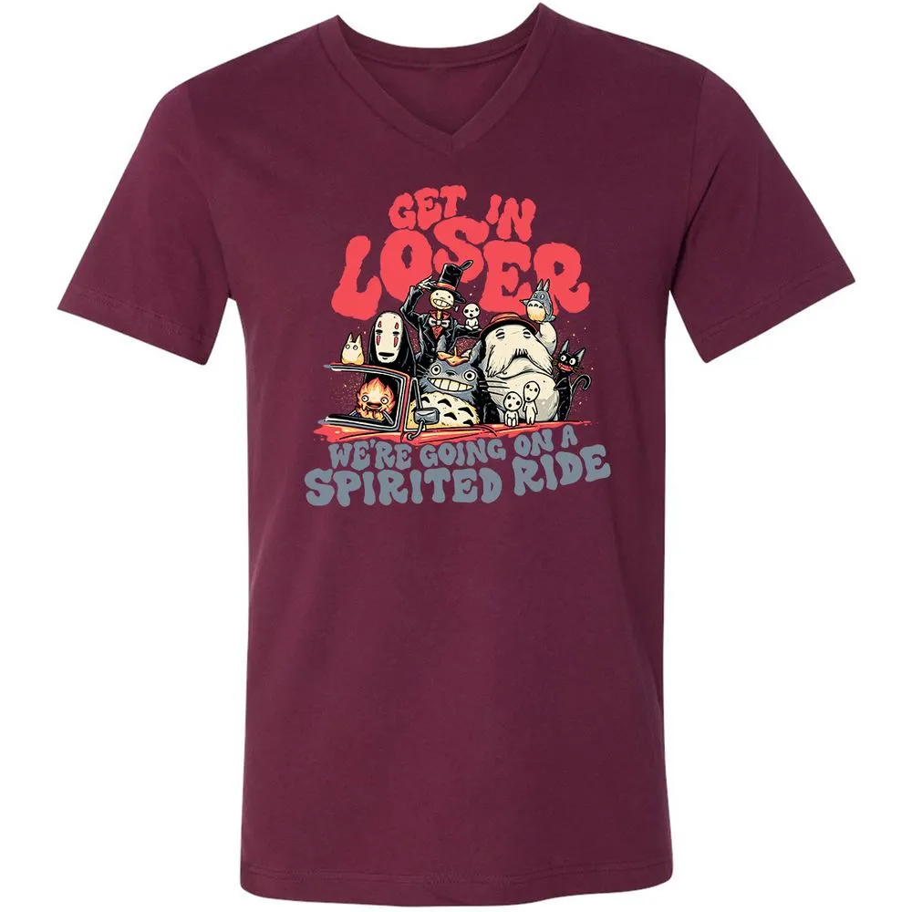 Unisex V-Neck T-Shirt - 2PZYK9Q4 - Maroon - 6