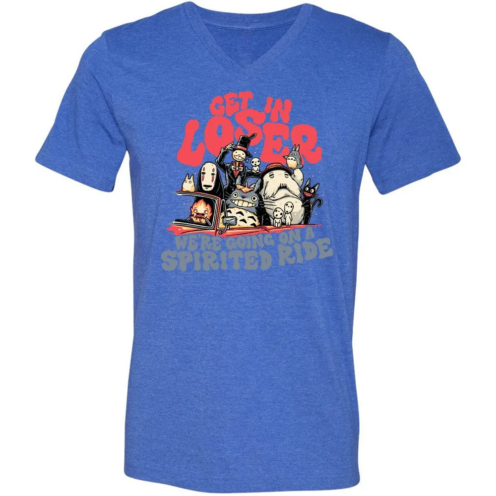 Unisex V-Neck T-Shirt - 2PZYK9Q4 - Heather True Royal - 14