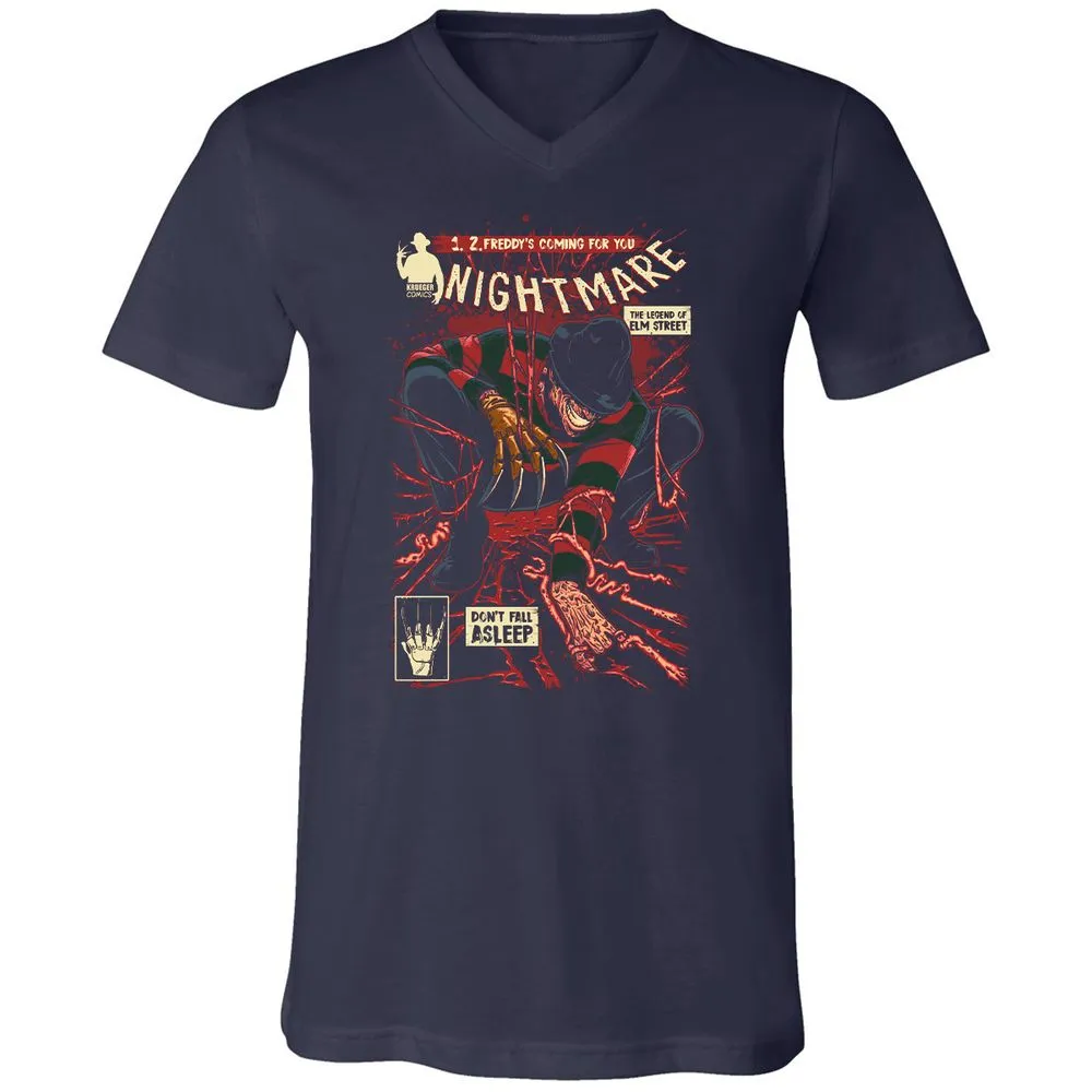 Unisex V-Neck T-Shirt - QS47BQ7H - Navy - 2